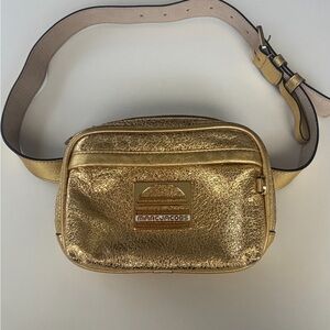 Marc Jacobs Metallic Gold Leather Waist Bag Sz XS